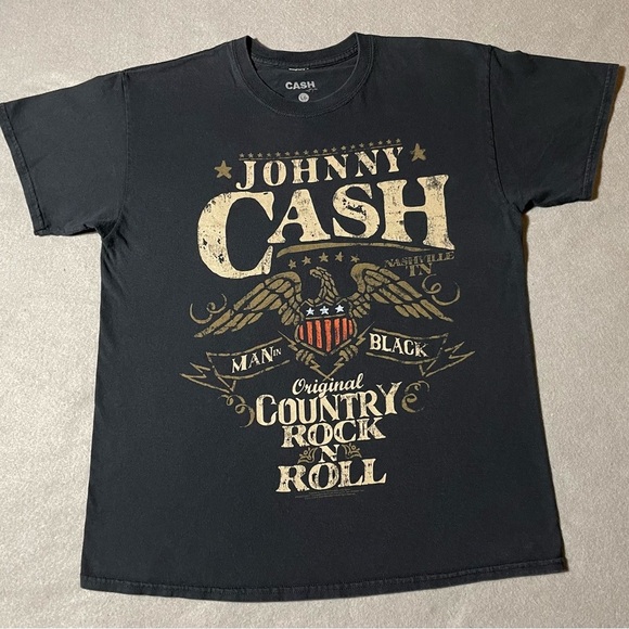 Johnny Cash Man In Black Men’s T-Shirt Black Size Large - Picture 1 of 6
